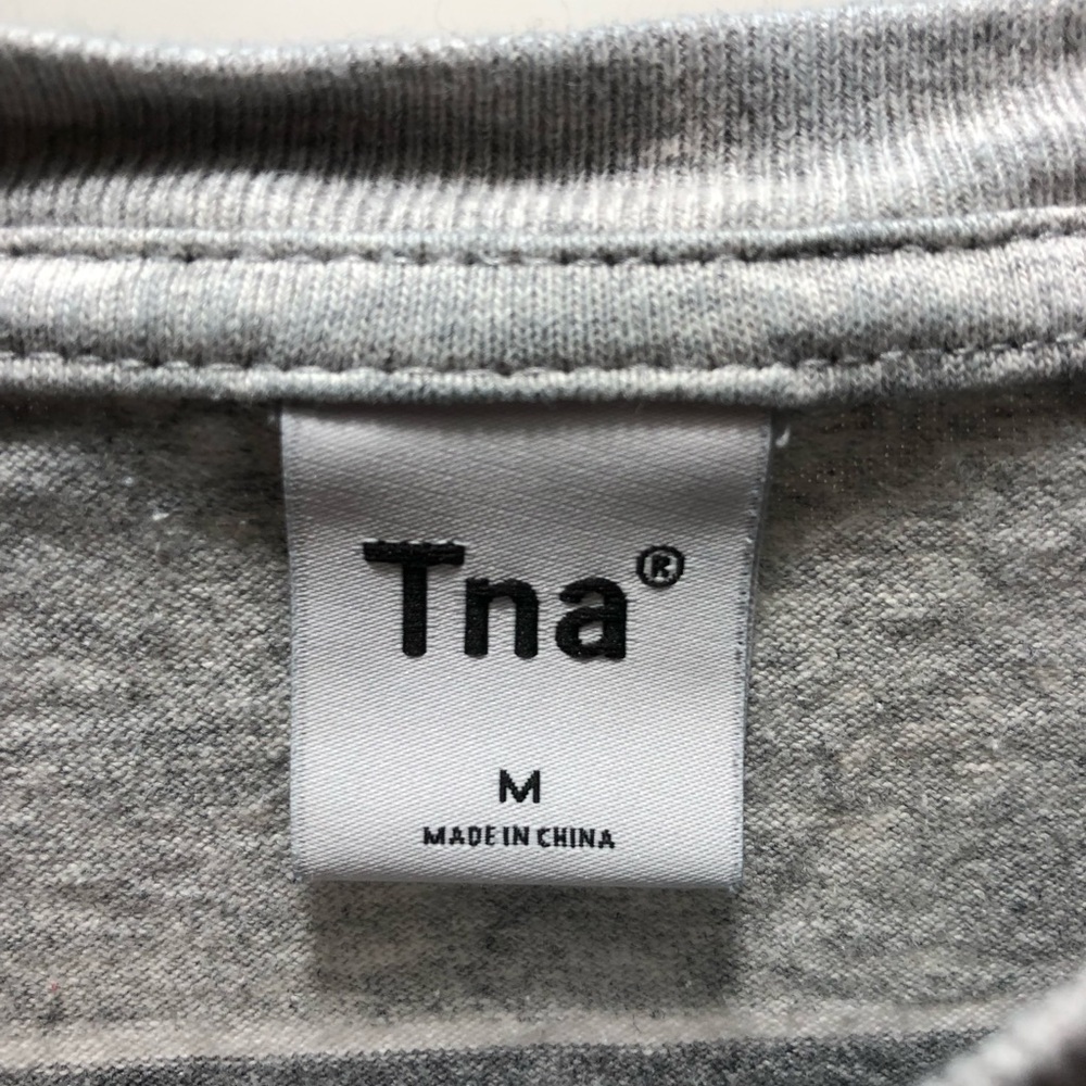 TNA Light Gray Crewneck Sweatshirt with Logo Tag